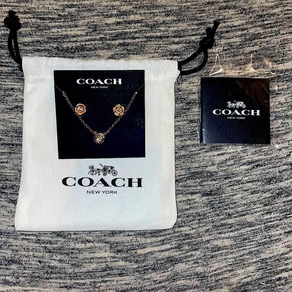 Coach necklace and earring set!